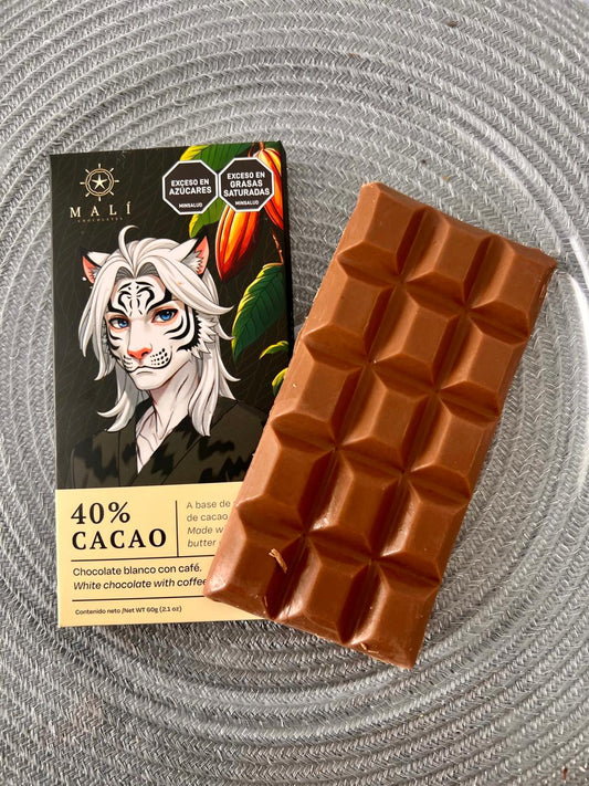 Chocolate Blanco 40% con Café