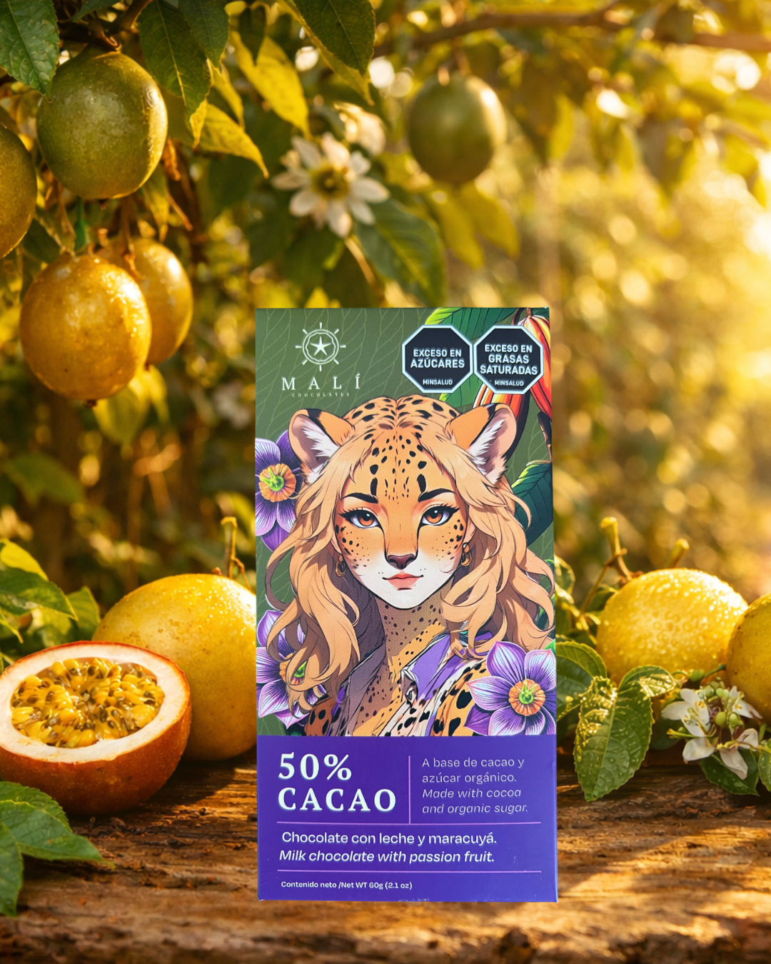 Chocolate 50% con Maracuyá y Leche