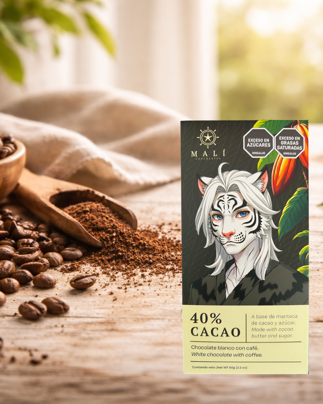 Chocolate Blanco 40% con Café